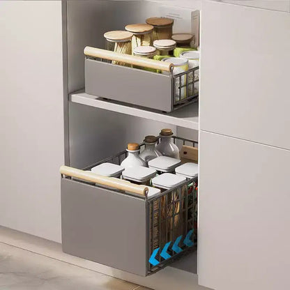 Organisateur de tiroir de cuisine, étagère de placard télescopique coulissante extensible en métal - Organisateur sous évier sans perçage