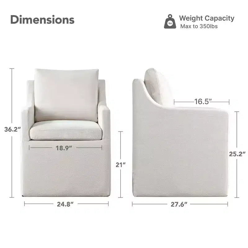 Spruce&Spring Dining Arm Chairs with Casters & Storage