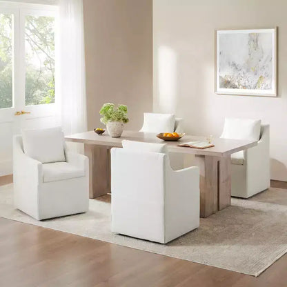 Spruce&Spring Dining Arm Chairs with Casters & Storage