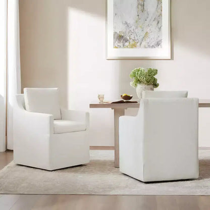 Spruce&Spring Dining Arm Chairs with Casters & Storage