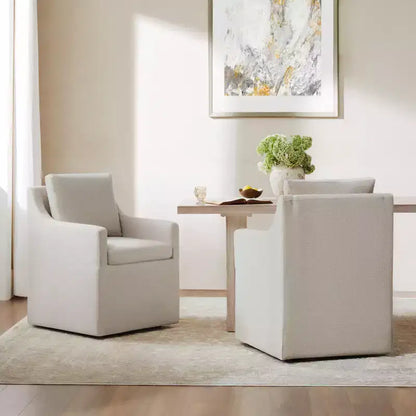Spruce&Spring Dining Arm Chairs with Casters & Storage