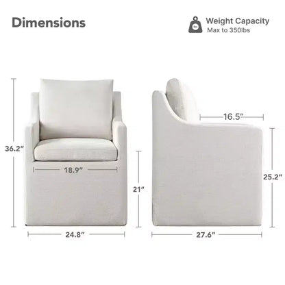 Spruce&Spring Dining Arm Chairs with Casters & Storage