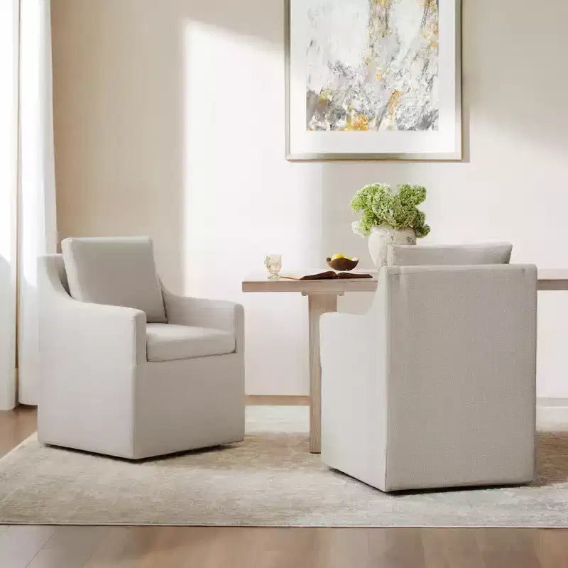 Spruce&Spring Dining Arm Chairs with Casters & Storage