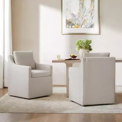 Spruce&Spring Dining Arm Chairs with Casters & Storage