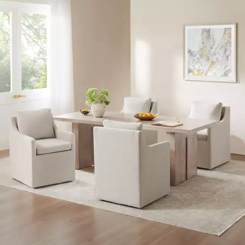 Spruce&Spring Dining Arm Chairs with Casters & Storage