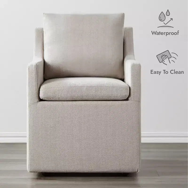 Spruce&Spring Dining Arm Chairs with Casters & Storage