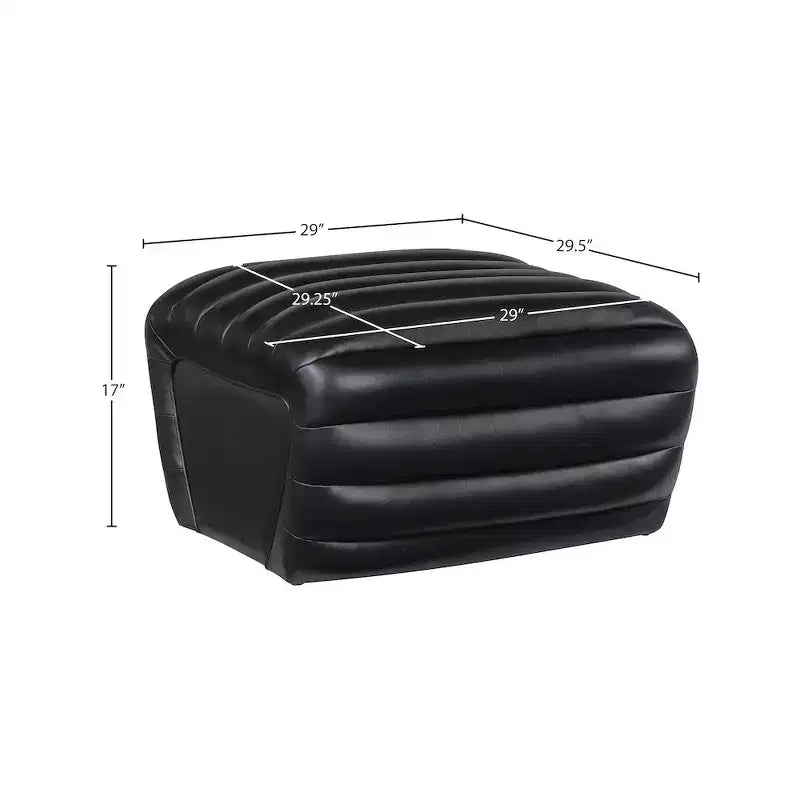 Pouf Meridian Furniture, modèle Vega en similicuir