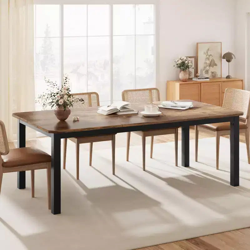 78.7 Inch Long Kitchen Table for 6-8, Large Rectangular Dinner Tables, Industrial Indoor Restaurant Tables with Sturdy Metal Frame(Only Table)