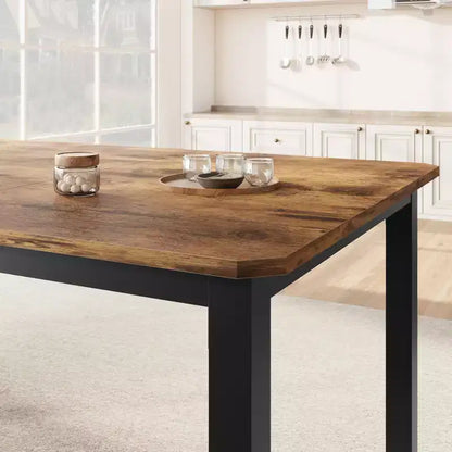 78.7 Inch Long Kitchen Table for 6-8, Large Rectangular Dinner Tables, Industrial Indoor Restaurant Tables with Sturdy Metal Frame(Only Table)