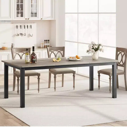 78.7 Inch Long Kitchen Table for 6-8, Large Rectangular Dinner Tables, Industrial Indoor Restaurant Tables with Sturdy Metal Frame(Only Table)