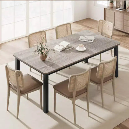 78.7 Inch Long Kitchen Table for 6-8, Large Rectangular Dinner Tables, Industrial Indoor Restaurant Tables with Sturdy Metal Frame(Only Table)