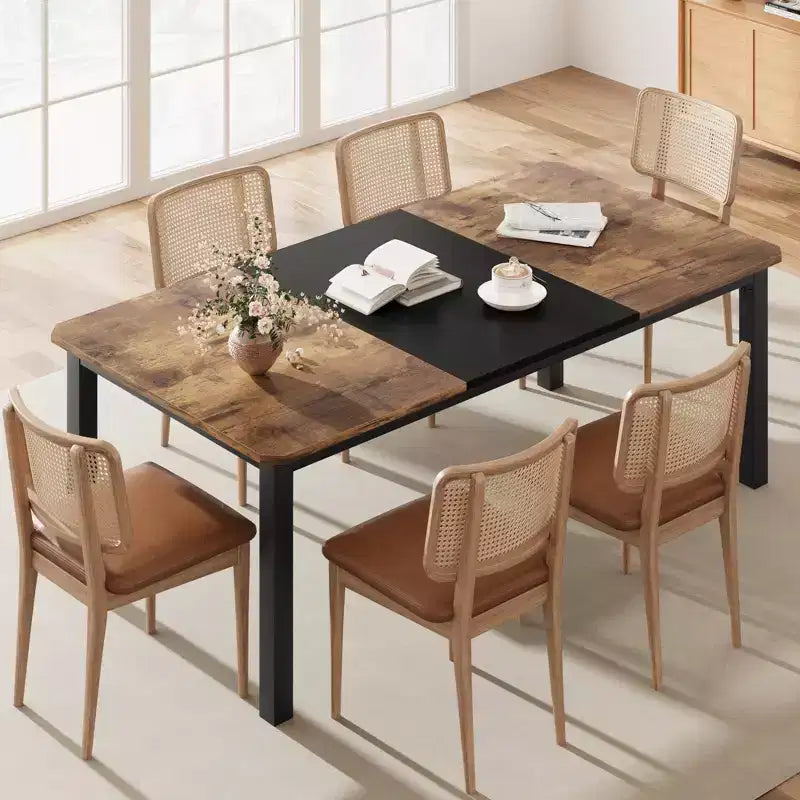 78.7 Inch Long Kitchen Table for 6-8, Large Rectangular Dinner Tables, Industrial Indoor Restaurant Tables with Sturdy Metal Frame(Only Table)