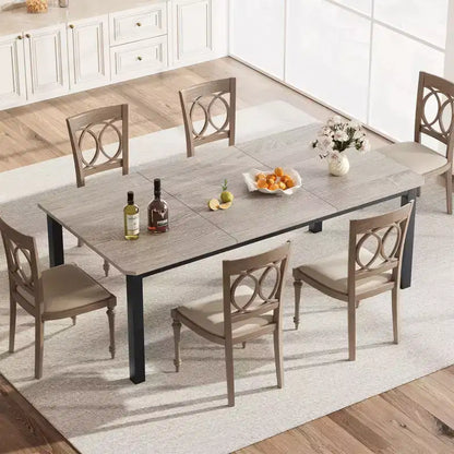 78.7 Inch Long Kitchen Table for 6-8, Large Rectangular Dinner Tables, Industrial Indoor Restaurant Tables with Sturdy Metal Frame(Only Table)