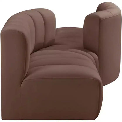 Meridian Furniture, Canapé modulable Arc en cuir vegan marron