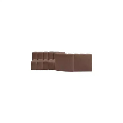 Meridian Furniture, Canapé modulable Arc en cuir vegan marron