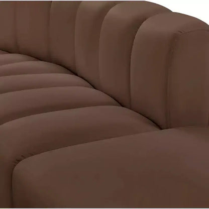 Meridian Furniture, Canapé modulable Arc en cuir vegan marron