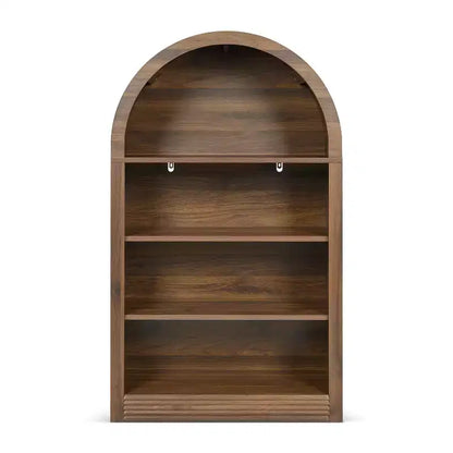 Vatros Small Black Bookcase Arched Bookshelf