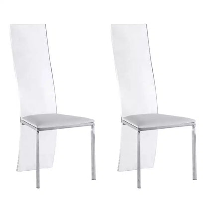 Chintaly Imports,Contemporary Acrylic High-Back Upholstered Side Chair - Set of 2