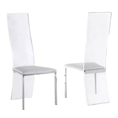 Chintaly Imports, Chaises de salle à manger contemporaines en acrylique à dossier haut – Lot de 2