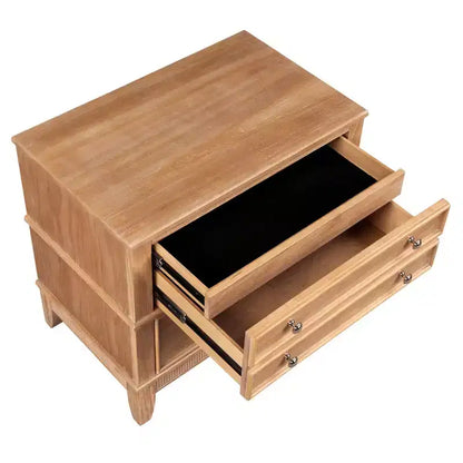 Table de chevet GDFStudio Bellic rustique en bois à 3 tiroirs (lot de 2)