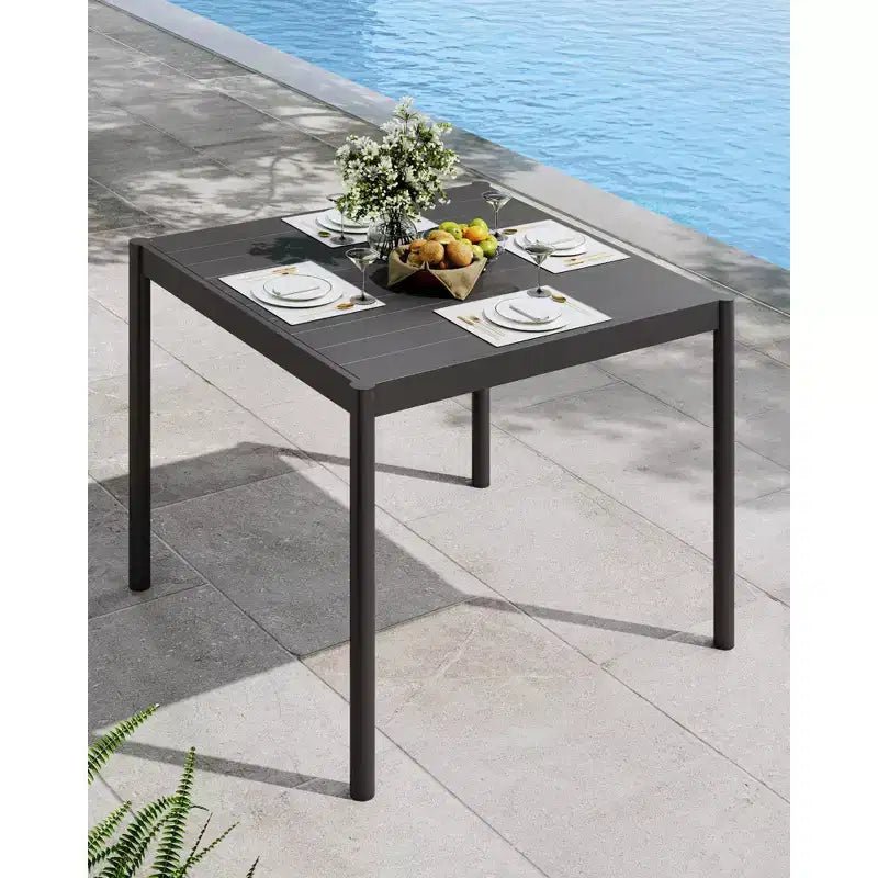 Aluminum Outdoor Dining Table for 4-8, Large Rectangular Patio Table with E-Coating for Backyard, Deck, Garden, Lawn,