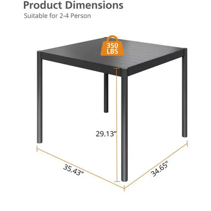 Aluminum Outdoor Dining Table for 4-8, Large Rectangular Patio Table with E-Coating for Backyard, Deck, Garden, Lawn,