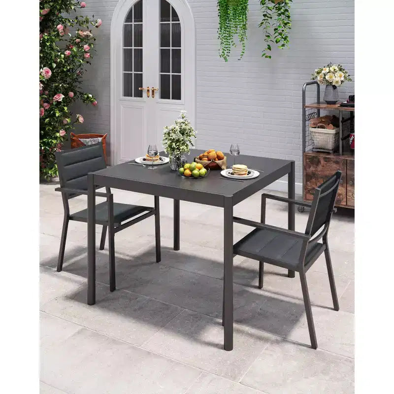 Aluminum Outdoor Dining Table for 4-8, Large Rectangular Patio Table with E-Coating for Backyard, Deck, Garden, Lawn,