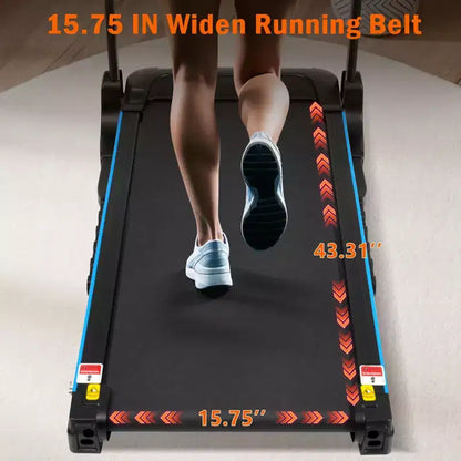 Whisen Home Folding Exercise Machine Treadmill with Cushioned Platform
