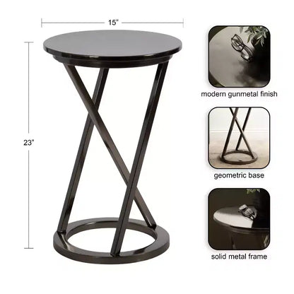 Kate and Laurel Aja Round Metal Side Table