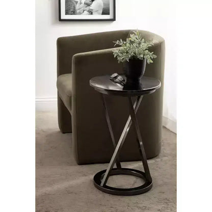 Kate and Laurel Aja Round Metal Side Table