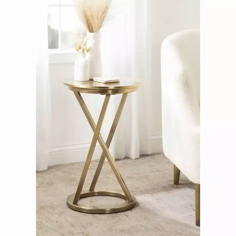 Kate and Laurel Aja Round Metal Side Table