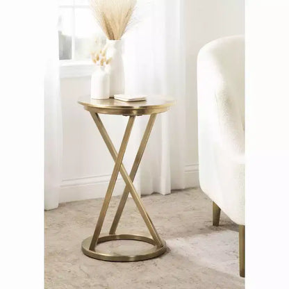 Kate and Laurel Aja Round Metal Side Table