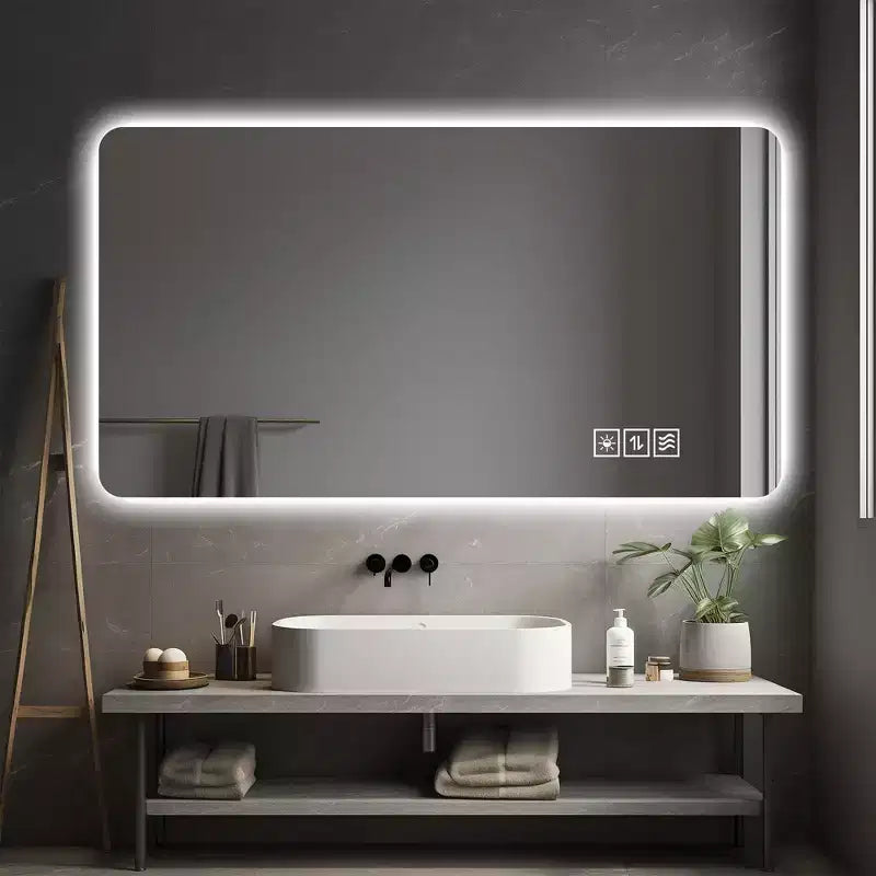 Miroir mural de salle de bain tactile sans cadre Whisen avec fonction anti-buée