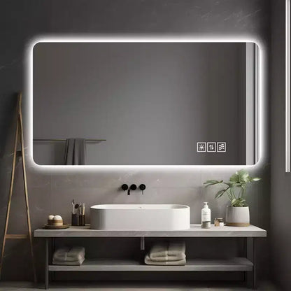 Miroir mural de salle de bain tactile sans cadre Whisen avec fonction anti-buée