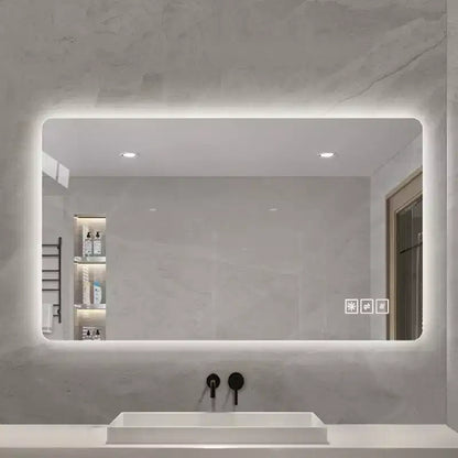 Miroir mural de salle de bain tactile sans cadre Whisen avec fonction anti-buée