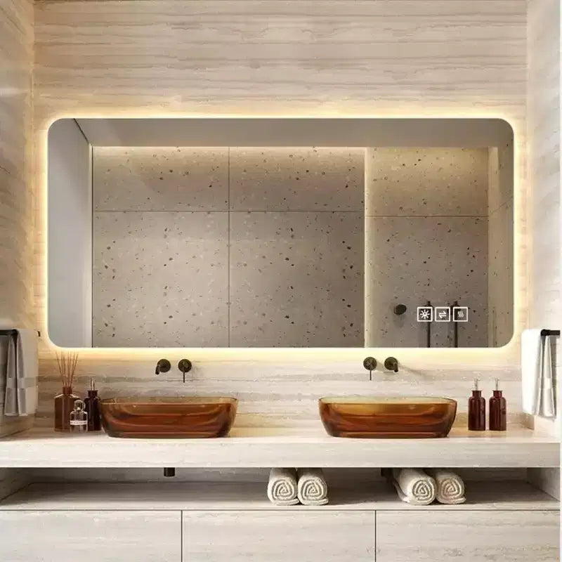 Miroir mural de salle de bain tactile sans cadre Whisen avec fonction anti-buée