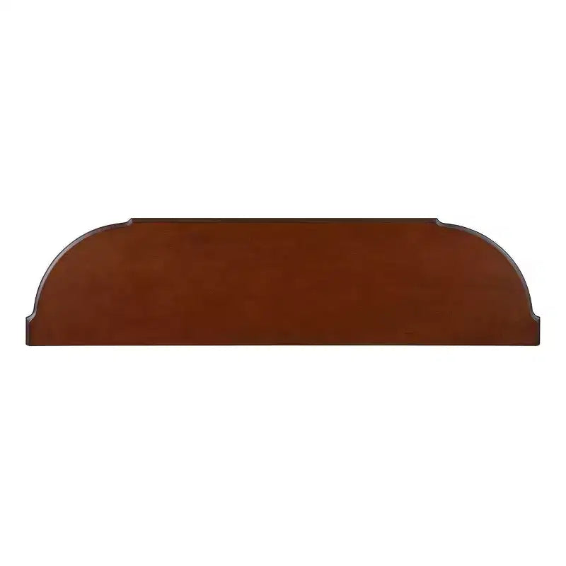 Hostack Table console rétro incurvée en bois de 52 po avec étagère ouverte et 2 tiroirs pour le salon et le couloir, bleu marine et dessus marron