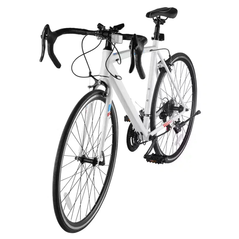 VEVOR Road Bike, 700C Wheels Racing Bike, SHIMANO 21 Speeds Drivetrain City Commuter Road Bicycle with Carbon Steel Frame, White