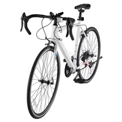 VEVOR Road Bike, 700C Wheels Racing Bike, SHIMANO 21 Speeds Drivetrain City Commuter Road Bicycle with Carbon Steel Frame, White