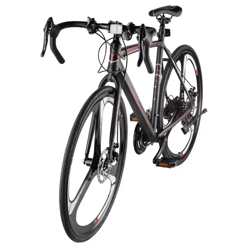 VEVOR Road Bike, 700C Wheels Racing Bike, SHIMANO 21 Speeds Drivetrain System City Commuter Road Bicycle with Carbon Steel Frame, Black