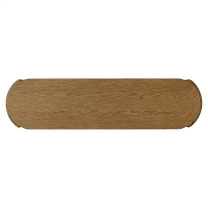 Luxystar Console Table with Natural Wood Grain Finish, Oval Top and 2 Drawers for Entryway and Living Room, Pine Wood