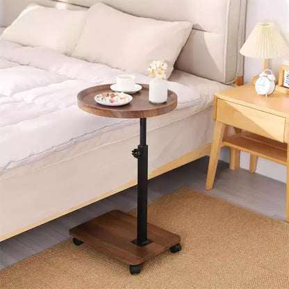 Table basse en forme de C, table d'appoint rotative à 360° pour petits espaces, table de chevet ronde mobile réglable en hauteur pour salon et chambre