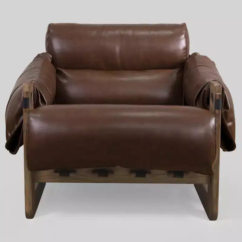Chaise longue de loisirs Art Leon en similicuir