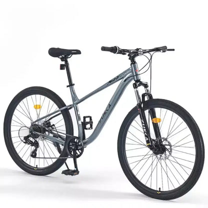 NAYSAYE 27.5 Inch 8 Speed MTB Mountain Bike with Front Suspension Durable Steel Frame for Men Women Terrain Adventures, Grey, 68.5*27.1*40.55