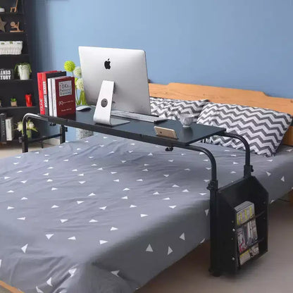 Acekool Overbed Table with Wheels, Adjustable Height & Length, Heavy-Duty Mobile Laptop Cart & Dining Table for Bedroom, Hospital, Home, Living Room