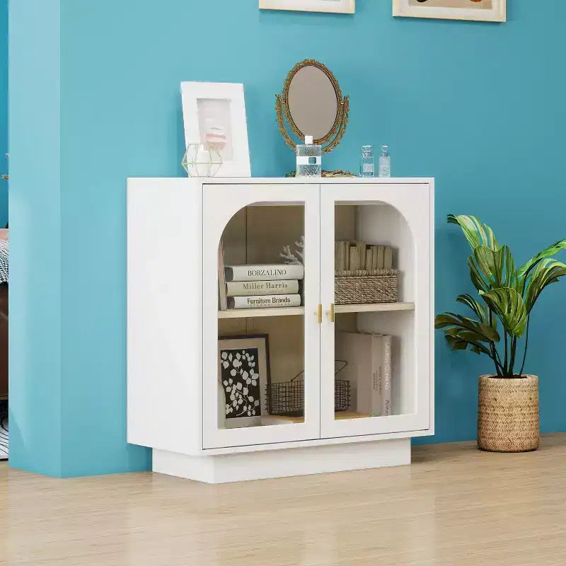 Meuble de rangement moderne Veatch de GDFStudio avec portes en acrylique et étagère réglable