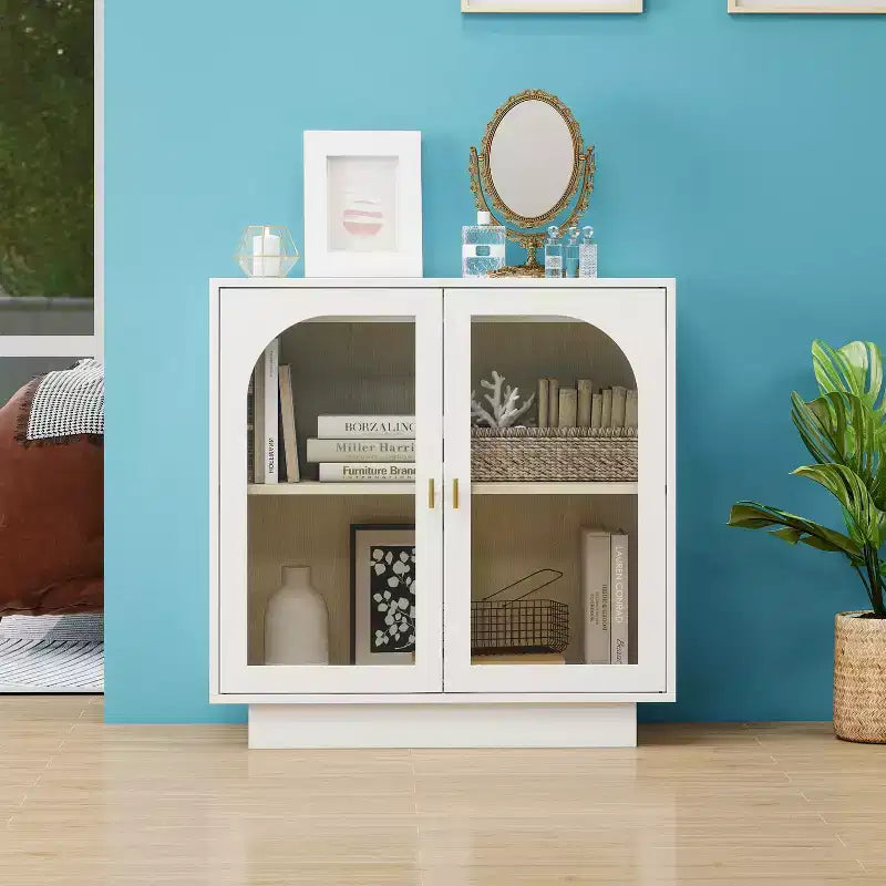 Meuble de rangement moderne Veatch de GDFStudio avec portes en acrylique et étagère réglable