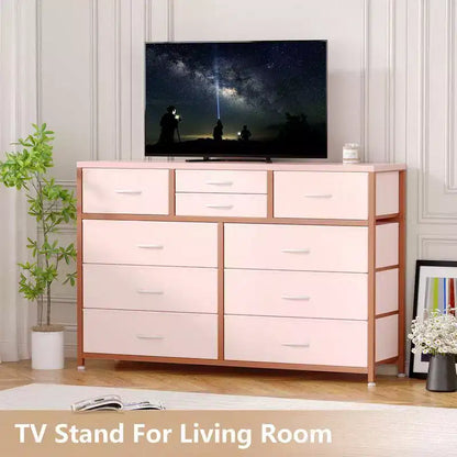 Commode à 10 tiroirs en tissu pour chambre, Commode de rangement moderne
