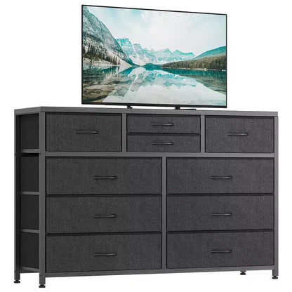 10 Drawers Fabric Dressers for Bedroom, Modern Chest of Drawers