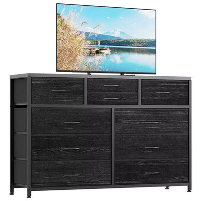 Commode à 10 tiroirs en tissu pour chambre, Commode de rangement moderne